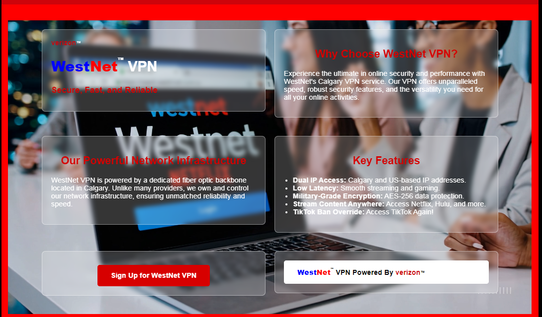 WestNet Dedicated VPN Service — Calgary